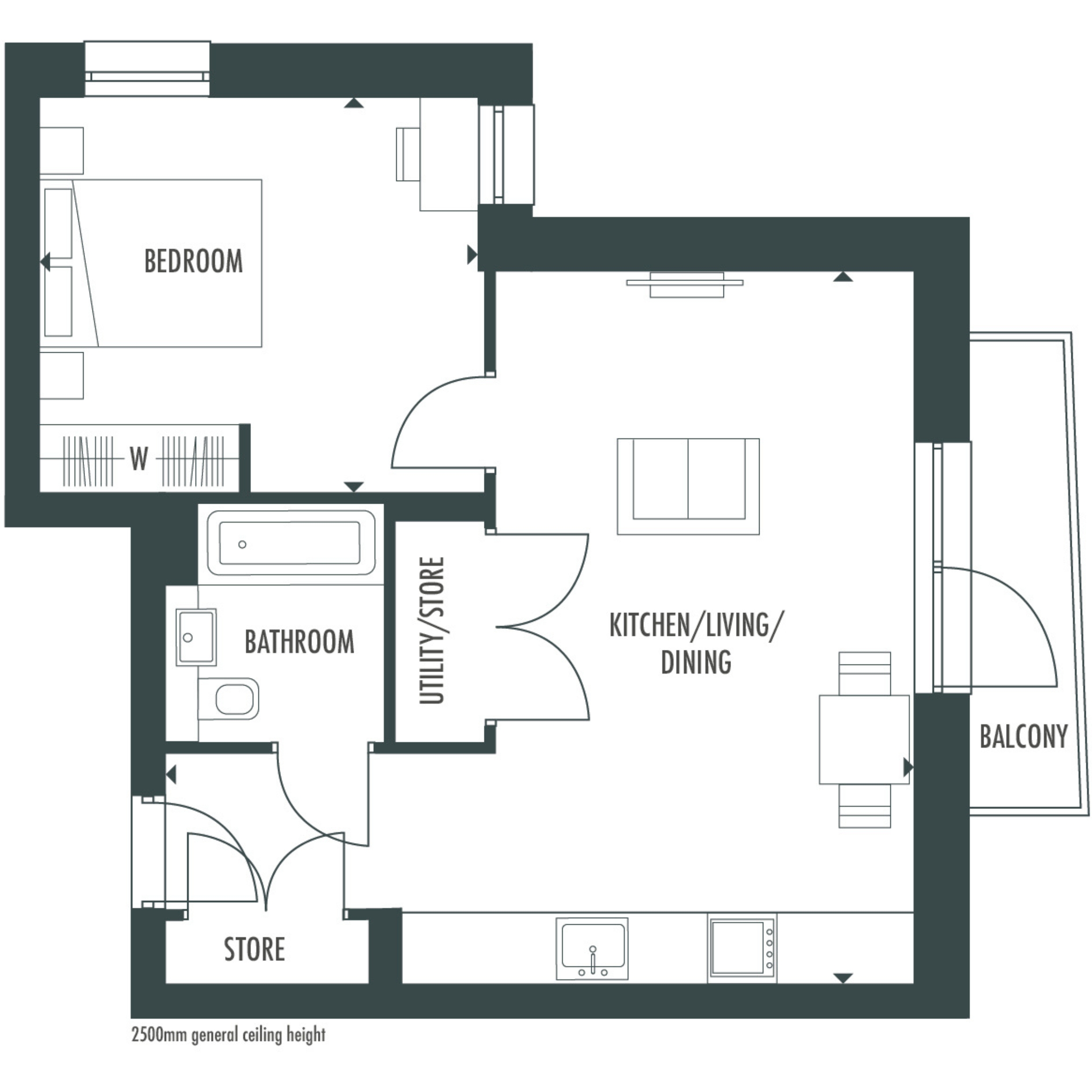 Floorplan for Plot 02.19 at West Hampstead Central